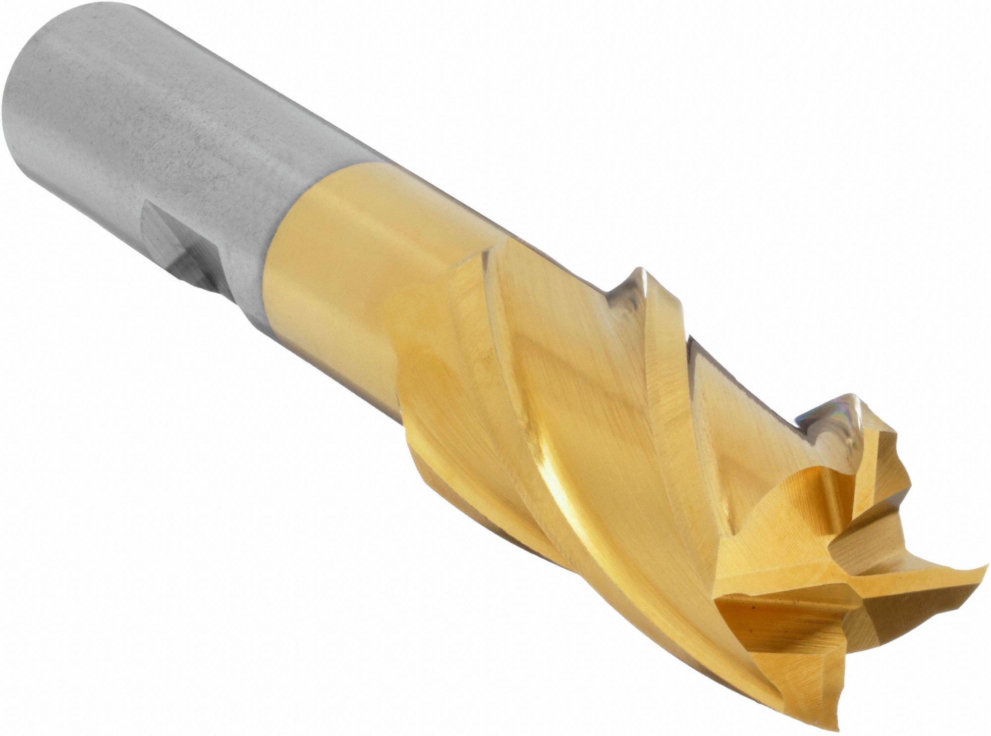 Square End Mill: High Speed Steel, TiN Coated, 4 Flute, 1/2" Mill Dia, 1" LOC