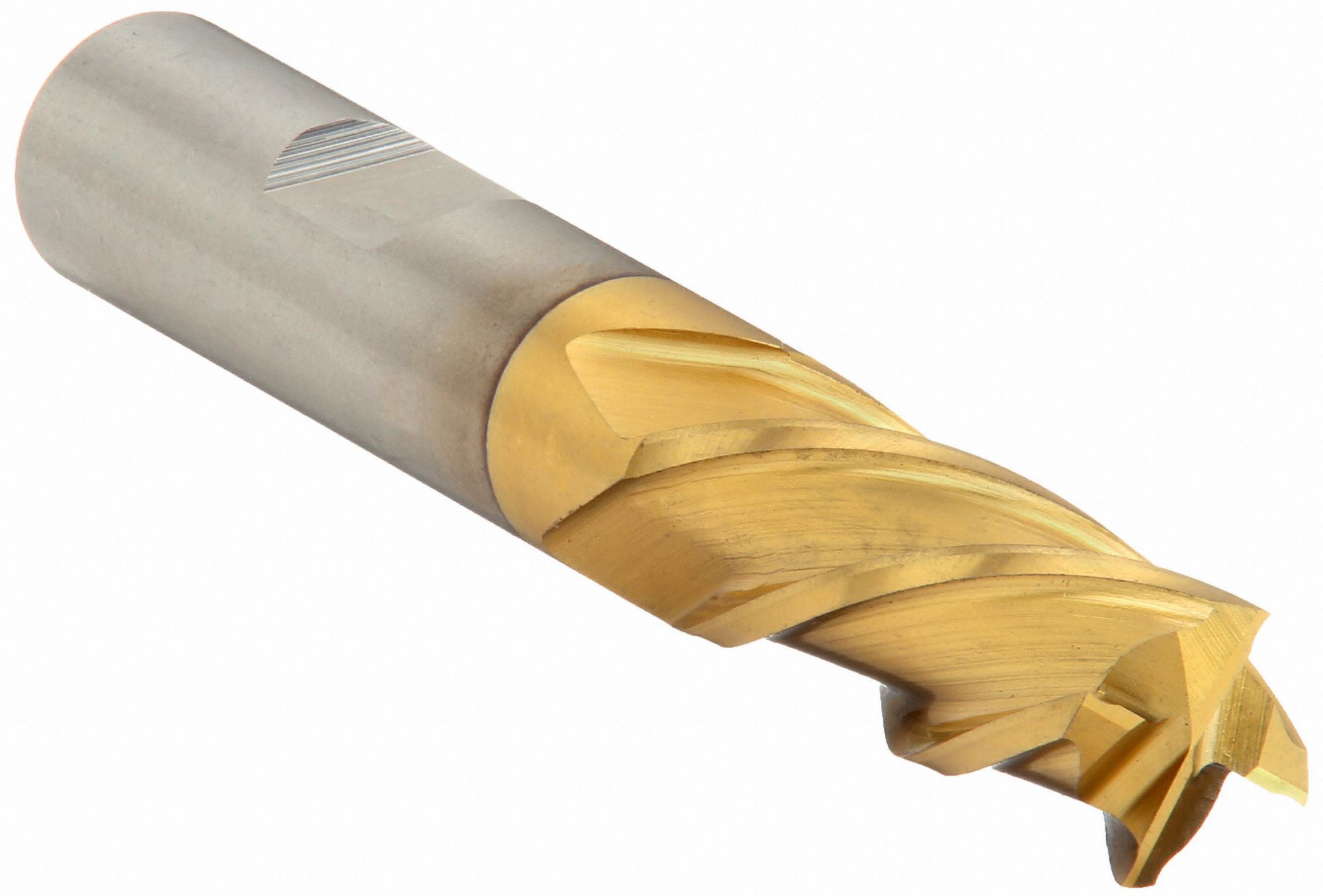 Square End Mill: High Speed Steel, TiN Coated, 4 Flute, 1/2" Mill Dia, 1-1/4" LOC