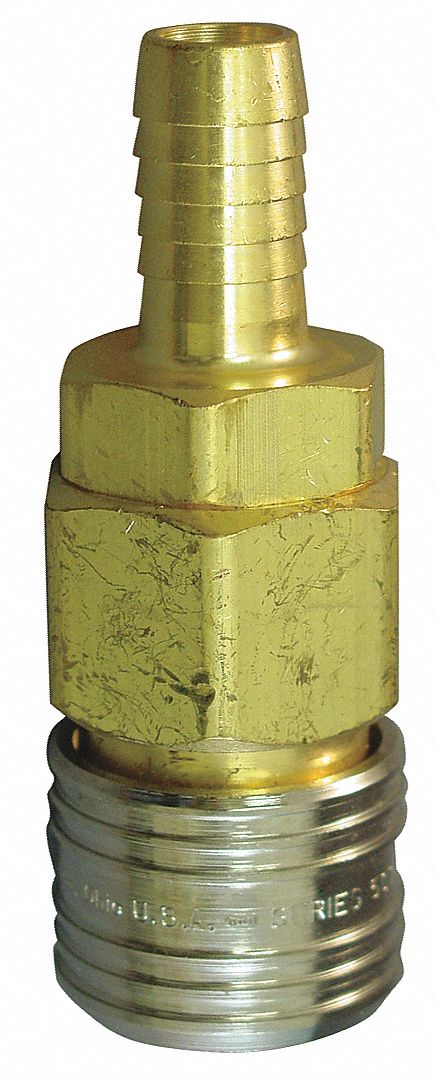 Quick Connect Hose Coupling: 1/4 in Body Size, 1/4 in Hose Fitting Size, Sleeve, Male