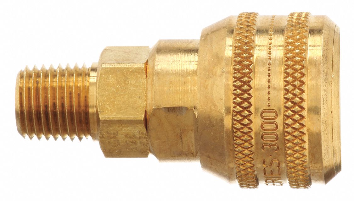QUICK CONNECT HOSE COUPLING, ¼ IN BODY SIZE, ¼ IN HOSE FITTING SIZE, PUSH-TO-CONNECT