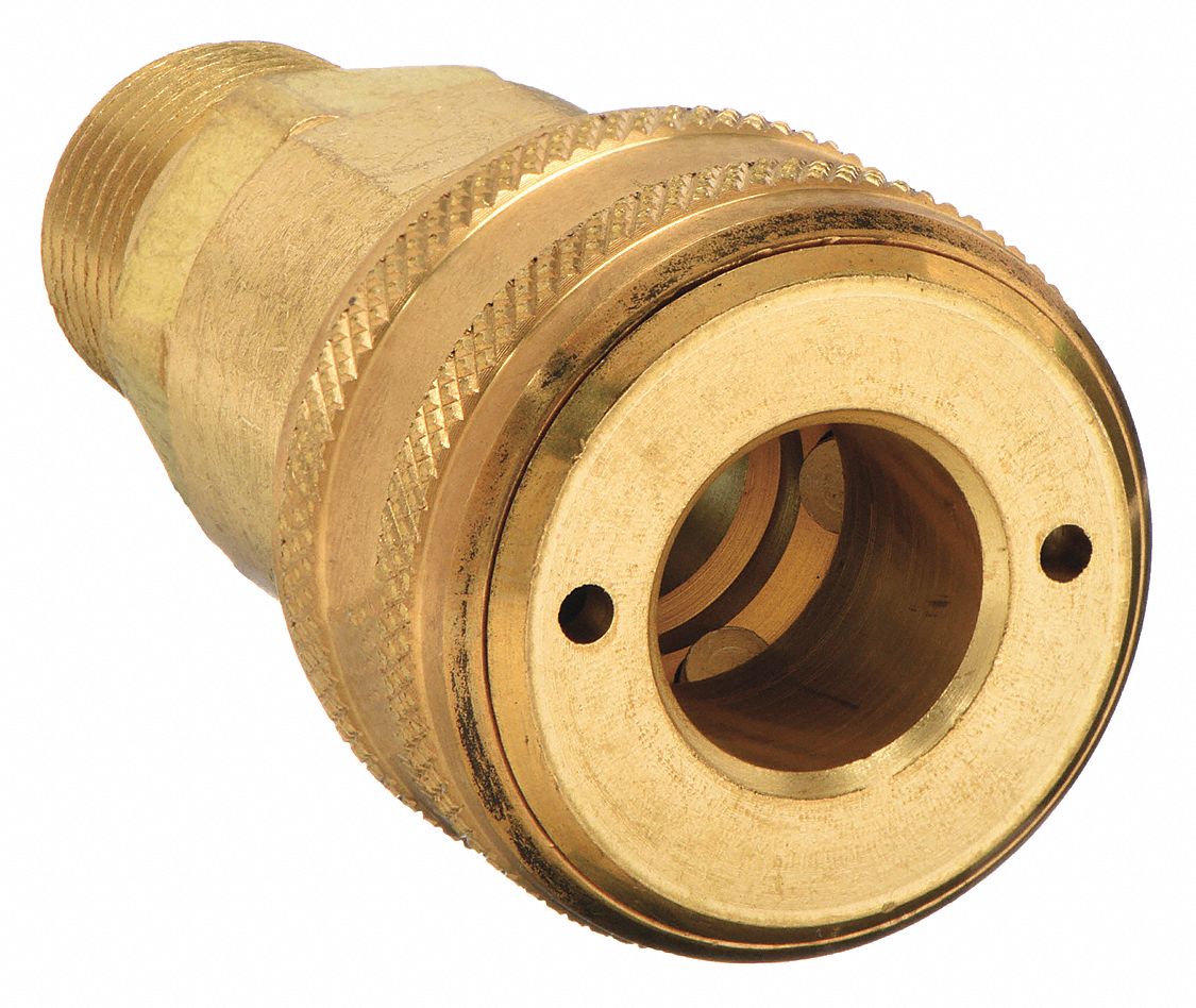 QUICK CONNECT HOSE COUPLING, ⅜ IN BODY SIZE, ⅜ IN HOSE FITTING SIZE, PUSH-TO-CONNECT