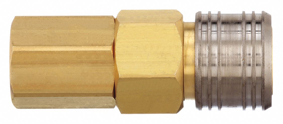 QUICK CONNECT HOSE COUPLING, ½ IN BODY SIZE, ½ IN HOSE FITTING SIZE, SLEEVE, FNPT, BRASS