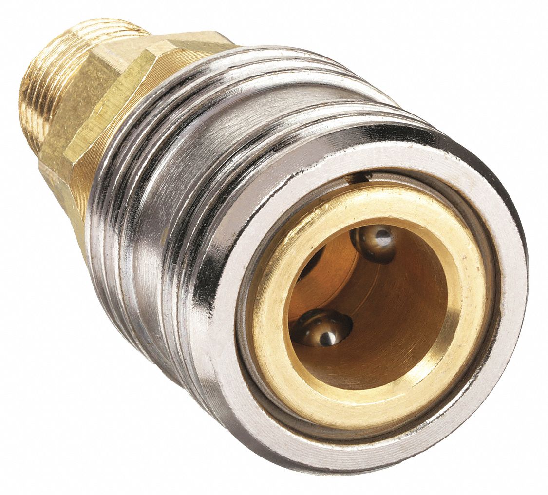 HANSEN, 1/4 in Body Size, 1/4 in Hose Fitting Size, Quick Connect Hose Coupling 31C9691100