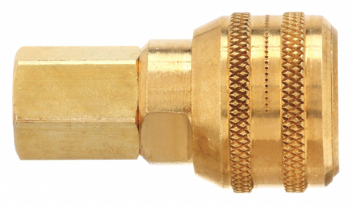 Quick Connect Hose Coupling: 1/4 in Body Size, 1/4 in Hose Fitting Size, Push-to-Connect