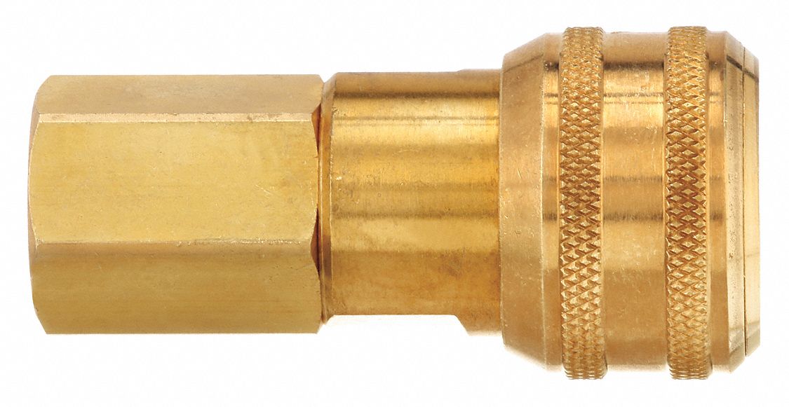 Quick Connect Hose Coupling: 1/2 in Body Size, 1/2 in Hose Fitting Size, Push-to-Connect