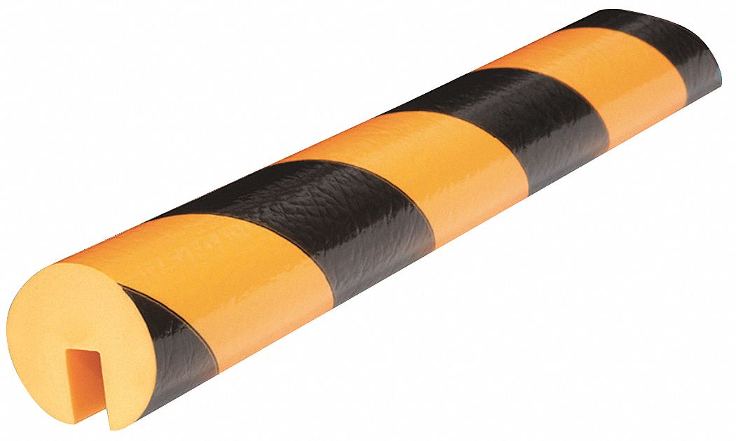 Protective Bumper Guards - Style C - Black/Yellow - Polyurethane Foam - 39  3/8 in long