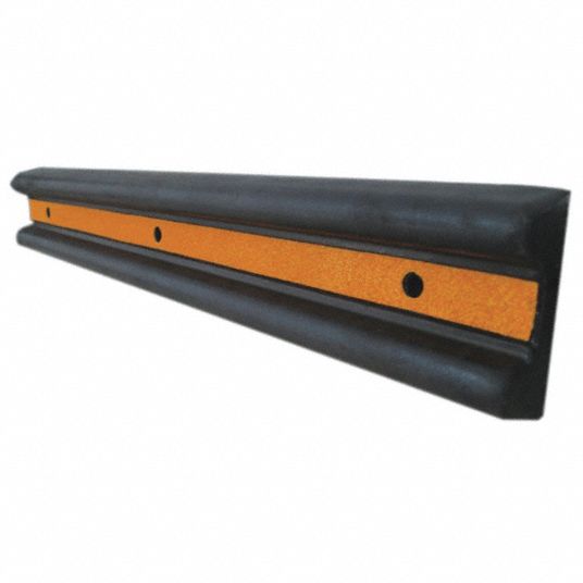 GRAINGER APPROVED Wall Protector, Black/Yellow, Rubber, 39 1/2 in