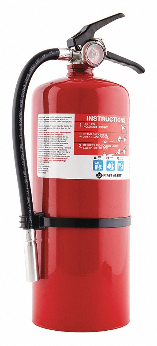 FIRST ALERT, 10 lb Extinguisher Capacity, 4A:60B:C, Fire Extinguisher ...