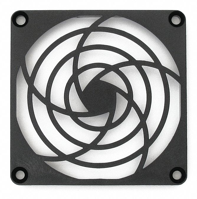 Axial Fan Guard: 3 1/8 in Radiator Connection, 1/4 in Dp, Plastic, 3 1/8 in Ht, Guard