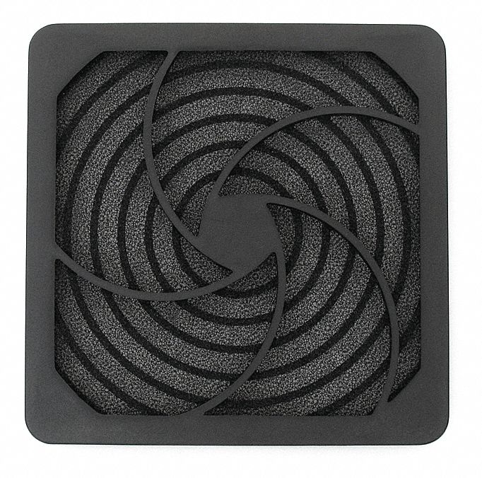 Axial Fan Filter/Guard Assembly: 4 11/16 in Radiator Connection, 7/16 in Dp, Plastic, 45