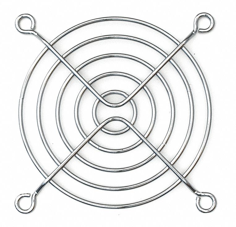 Axial Fan Guard: 3 1/8 in Radiator Connection, 1/4 in Dp, Stainless Steel, (4) 2-13/16 in