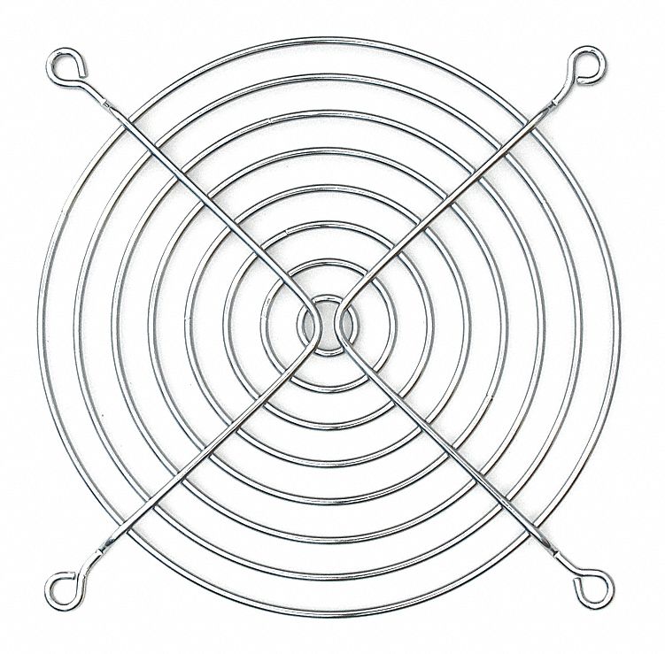 Axial Fan Guard: 4 11/16 in Radiator Connection, 1/4 in Dp, Stainless Steel, (4) 4-1/8 in
