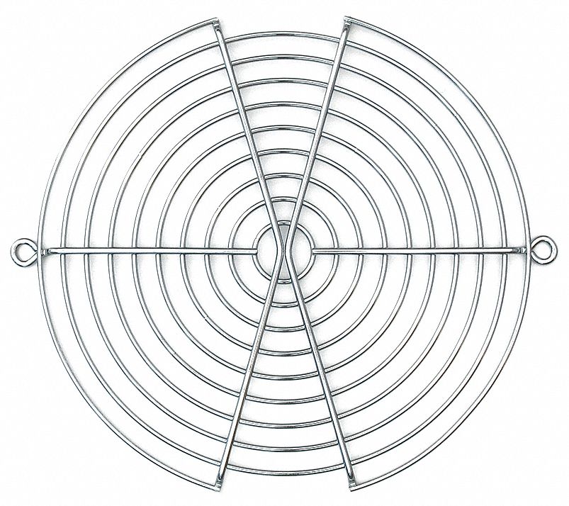Axial Fan Guard: 6 3/4 in Radiator Connection, 3/8 in Dp, Stainless Steel, (2) 6-3/8 in
