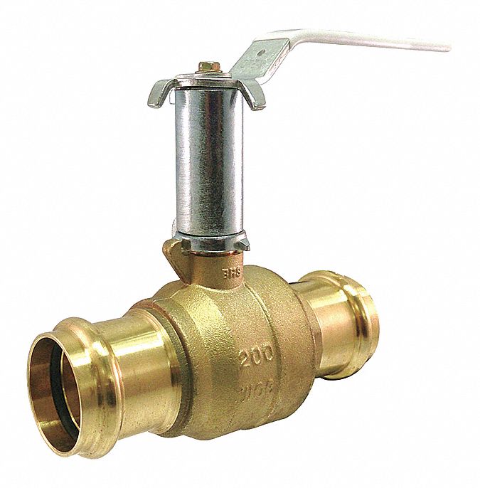 MILWAUKEE VALVE BALL VALVE,BRASS,2-PIECE,1/2IN,200 PSI - Ball