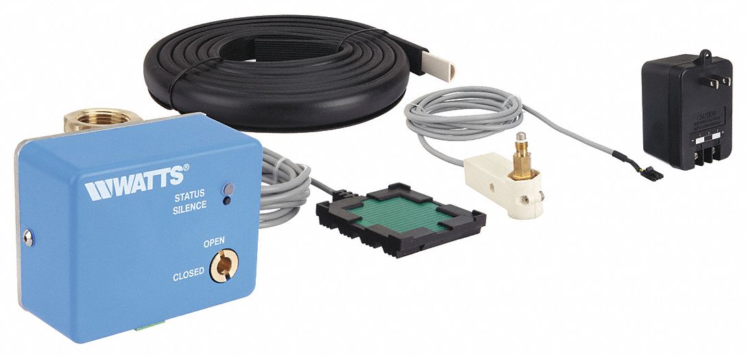 Water Detection System: Battery-Powered, Leak Detector and Shutoff, 210°F Max. Op Temp