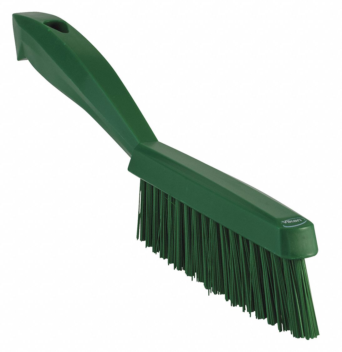 SCRUB BRUSH, STIFF, PLASTIC, 5¾ IN BRUSH L, 11¾ IN HANDLE L, ¾ IN HEAD W, GREEN