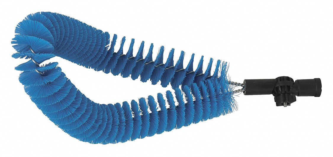 CLEAN IN PLACE BRUSH, POLYESTER BRISTLE, BLUE, 2.5 IN BRUSH DIAMETER, 20 IN BRUSH L, POLYPROPYLENE