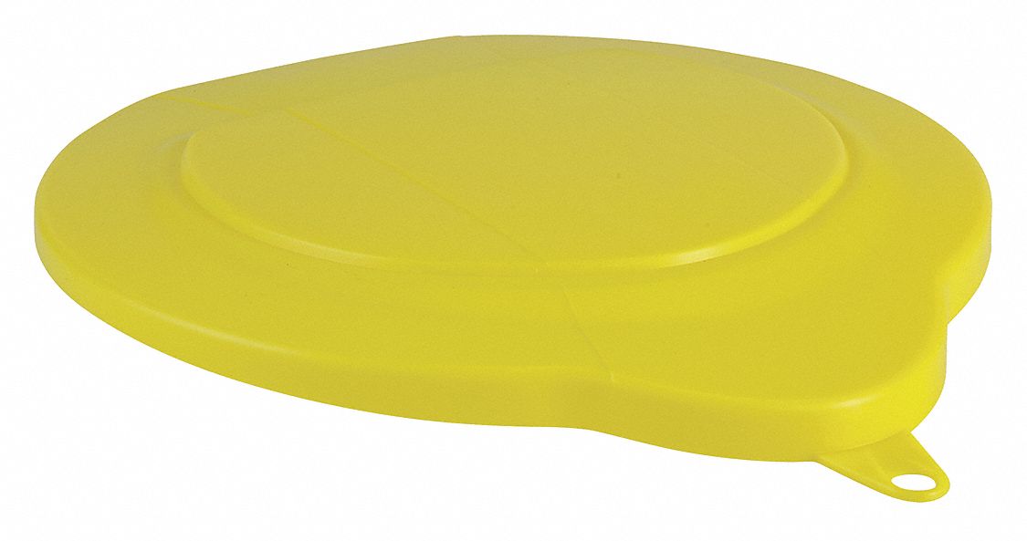 PAIL LID, 10 IN OVERALL W, POLYPROPYLENE, YELLOW, 10 IN DIAMETER, PLASTIC