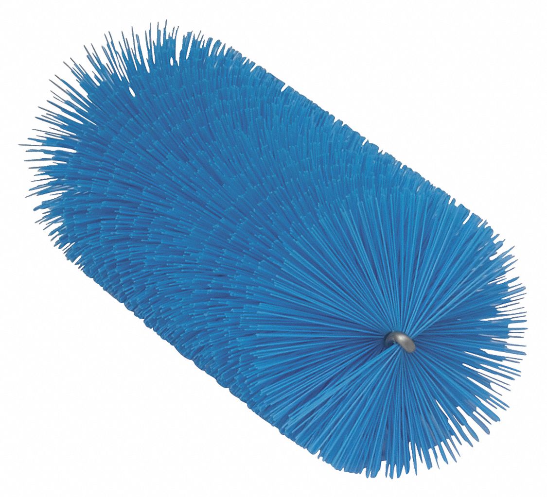 Tube and Valve Brush: Polyester Bristle, Blue, 2.36 in Brush Dia, 6 1/2 in Brush Lg