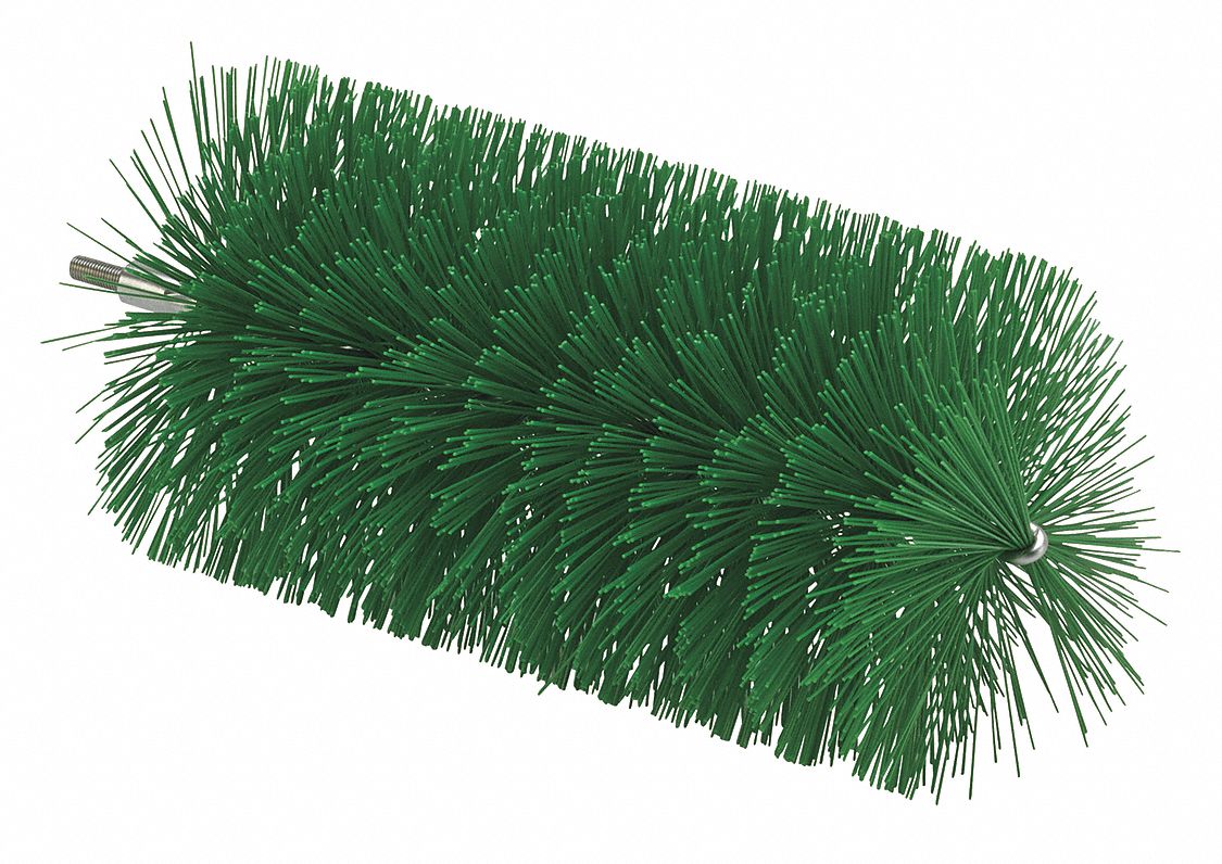 TUBE AND VALVE BRUSH, POLYESTER BRISTLE, GREEN, 3.54 IN BRUSH DIAMETER, 6½ IN BRUSH L