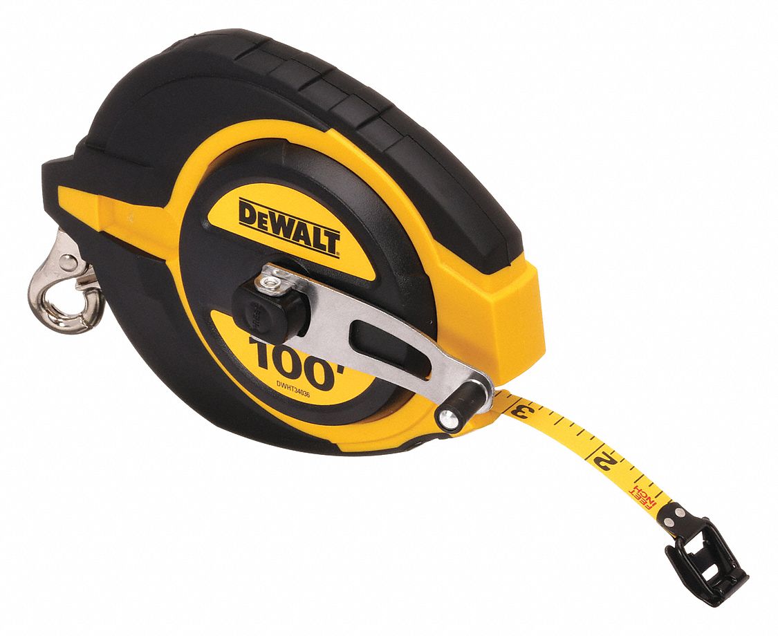 RUBAN MESURE,100 PI,ACIER,FERME