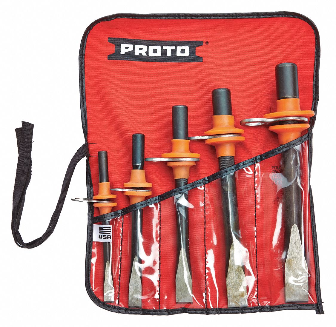 PROTO 51/8 to 63/4 i n S2 Steel Cold Chisel Set; Number of Pieces 5