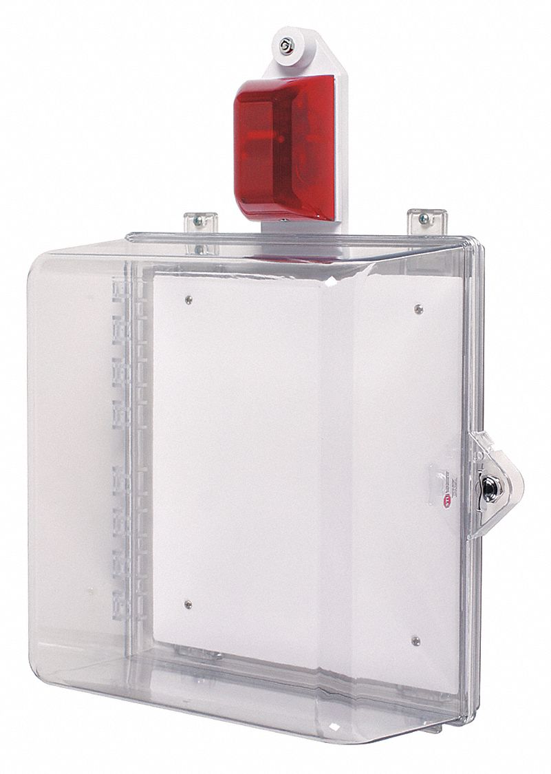 Protective Cabinet: Polycarbonate, 14 3/16 in Overall Dp, STI-7535