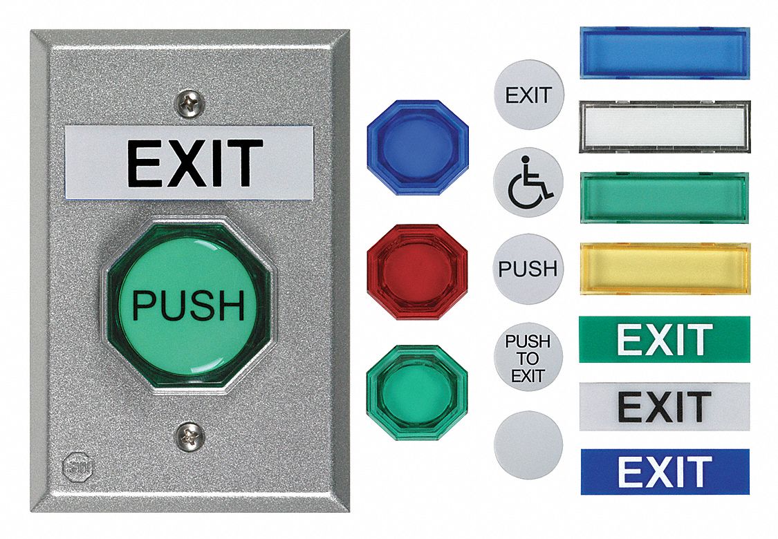 EXIT PUSH BUTTON,CAST ALUMINUM