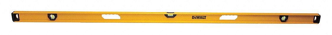 I-Beam Level: Level & Plumb, I-Beam, 78 in Overall Lg, Top & Side Read, None Acrylic Block