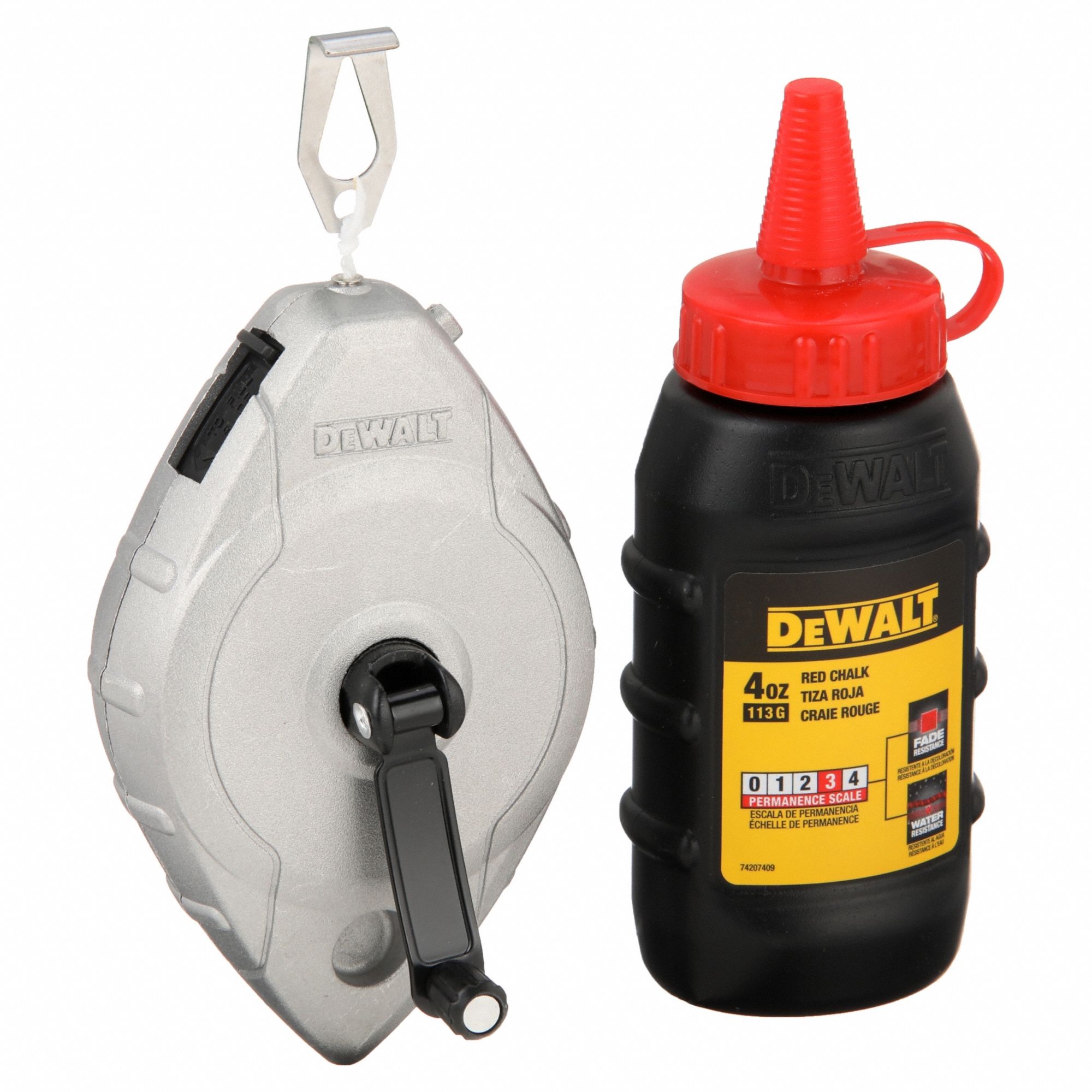 DEWALT, 31, 100 ft Line Lg, Chalk Reel 31CN41DWHT47255L Grainger