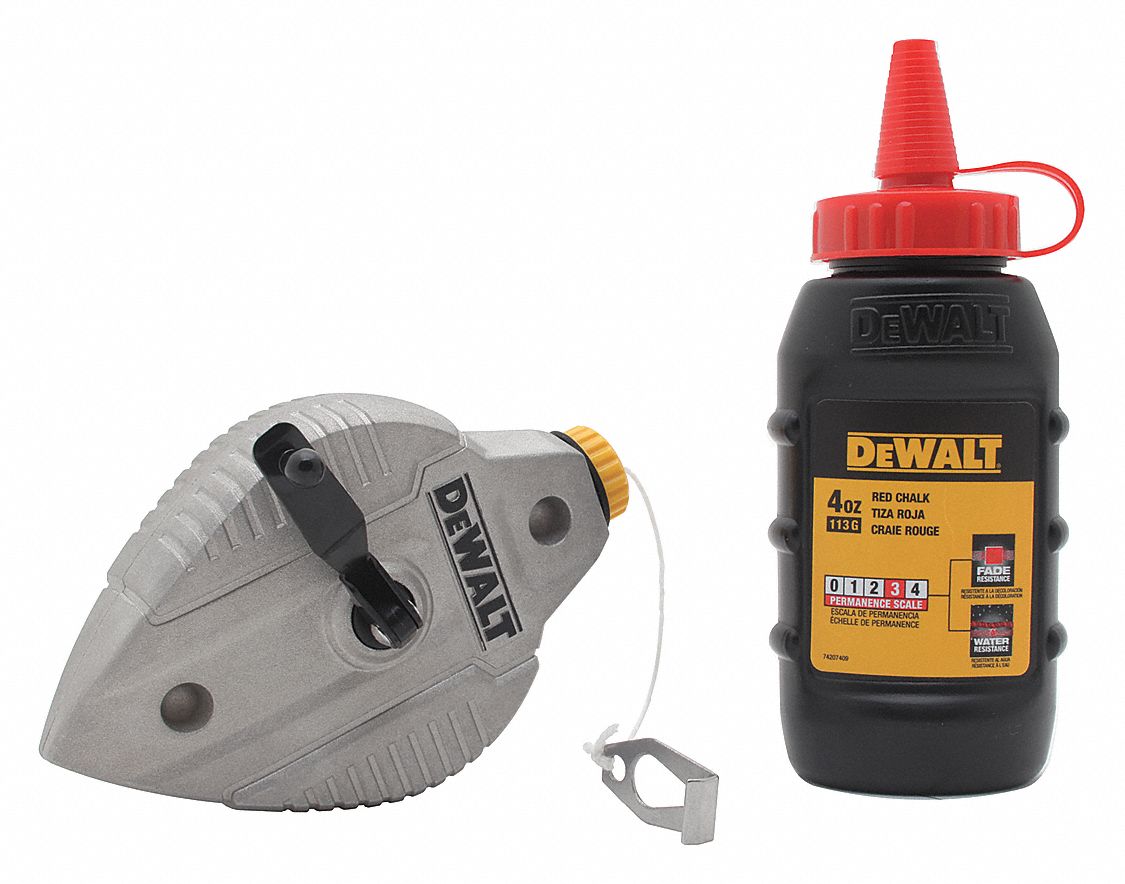DEWALT Marking Chalk Permanent, Red, 100 ft/4 oz 31CN41DWHT47255L