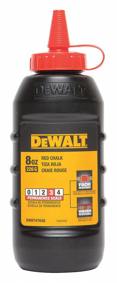 Marking Chalk,  Red,  Permanent,  8 oz