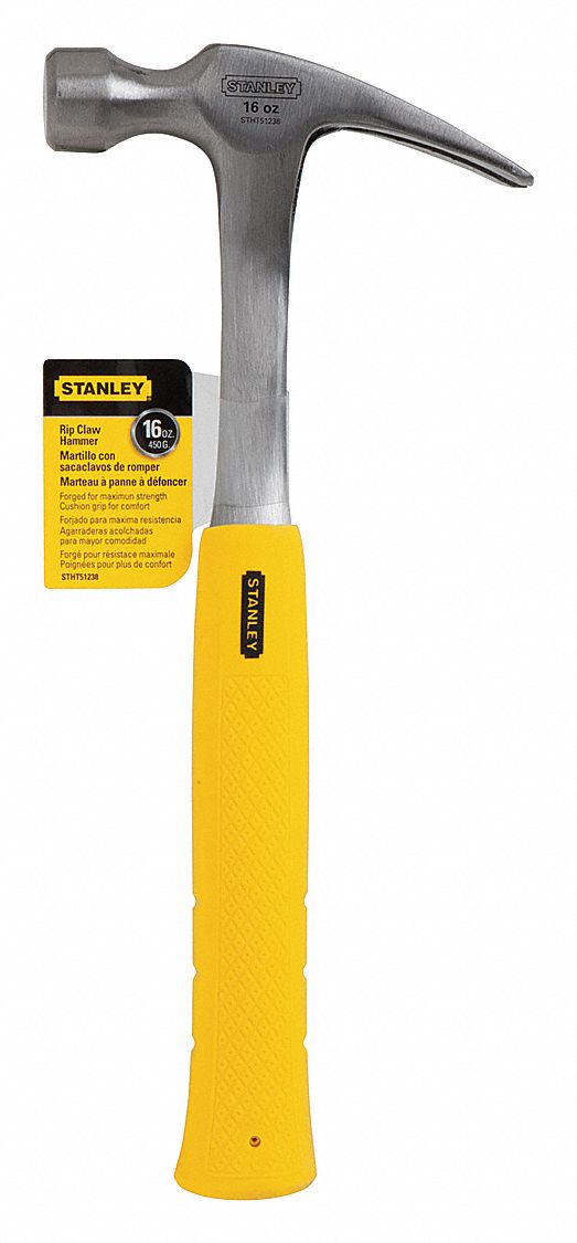STANLEY Steel Hammer, 16.0 Head Weight (Oz.), Smooth, 1 1/2 in Face Dia