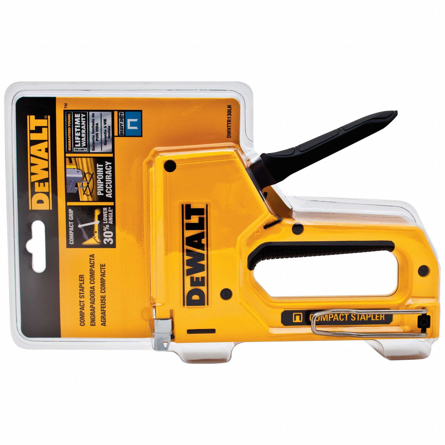 DEWALT Staple Gun 7 3/10 in Overall Lg, For 1/4 in_5/16 in_3/8 in_1/2