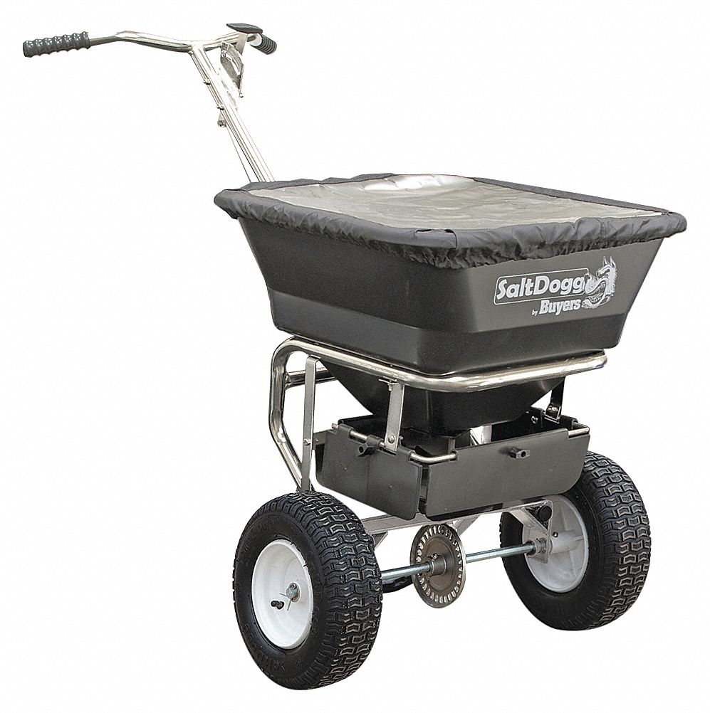 SALTDOGG SPREADER WALK BEHIND STAIN STEEL Drop and Broadcast