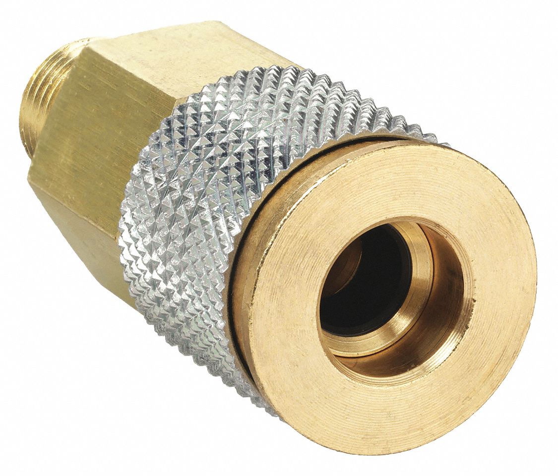 QUICK CONNECT HOSE COUPLING, ⅜ IN BODY SIZE, ⅜ IN HOSE FITTING SIZE, PUSH-TO-CONNECT