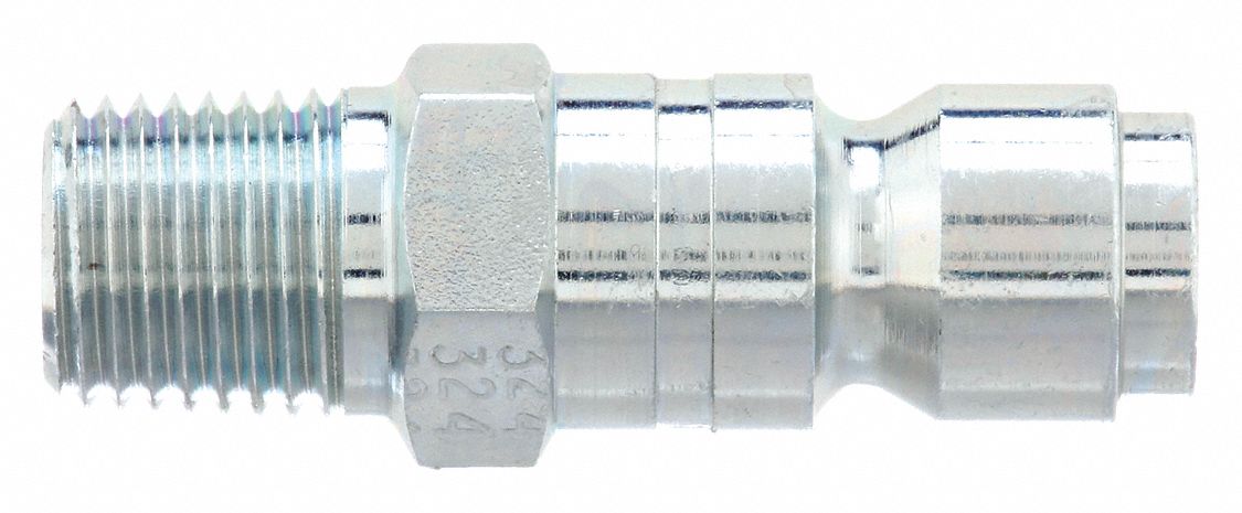 QUICK CONNECT HOSE COUPLING, ⅜ IN BODY SIZE, ¼ IN HOSE FITTING SIZE, SLEEVE, MNPT, STEEL