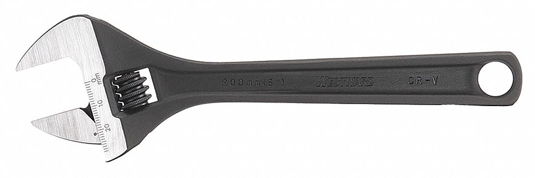 8 Williams Black Reversible Extra Wide Opening Jaw Adjustable Wrench with  Rubber Handle - 9031 RP US