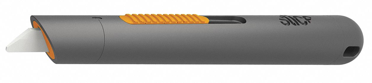 UTILITY KNIFE, 5 IN OVERALL LENGTH, PLASTIC, GREY