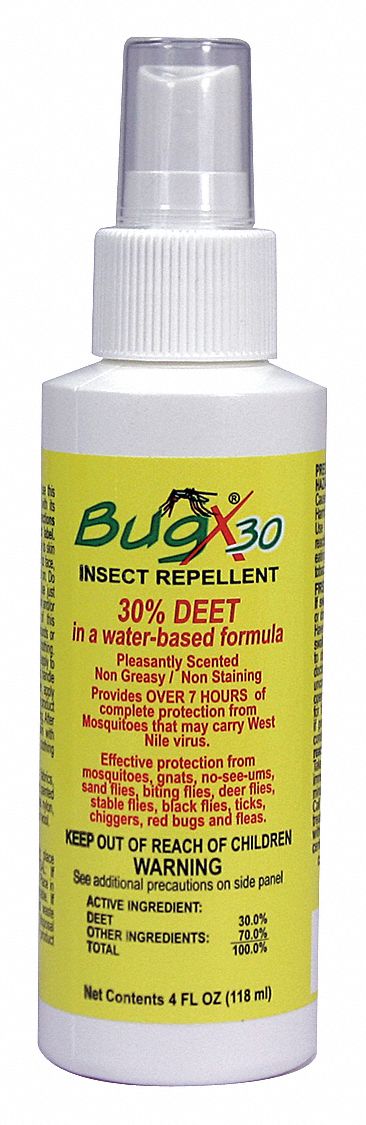 Insect Repellent: Pump Spray, Geraniol, 30.00% DEET Concentration, Indoor/Outdoor, 4 oz