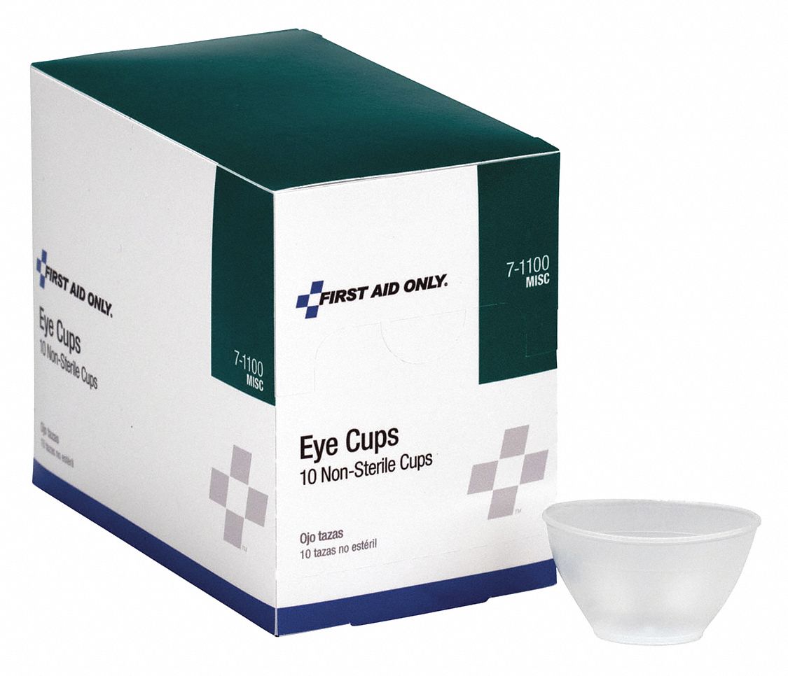 PHYSICIANSCARE Eye Cup, Plastic, For Use With Eyewash, 1 3/4 in Length