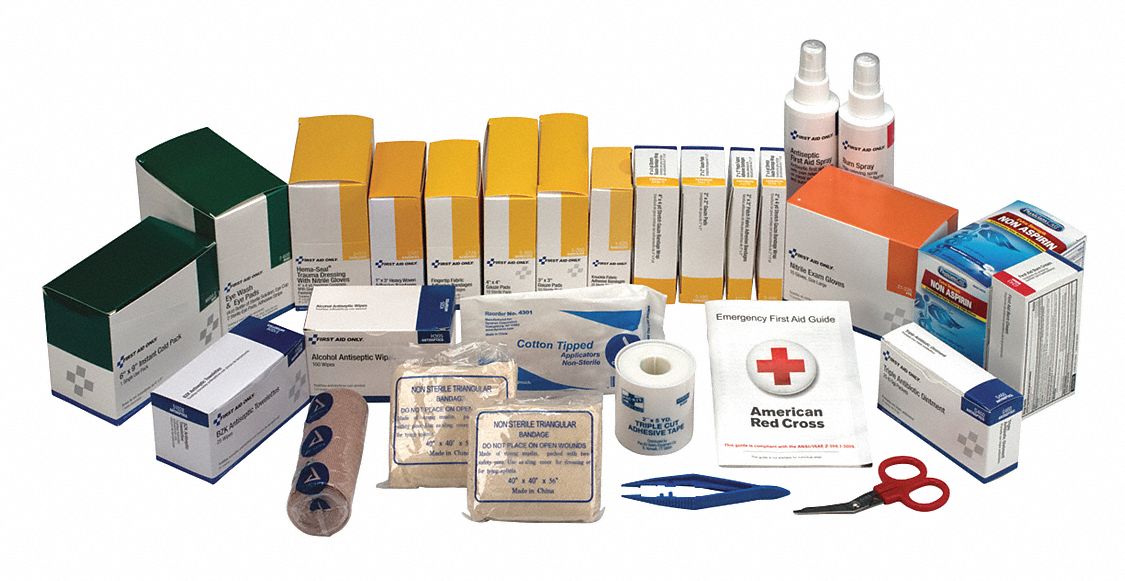 FIRST AID ONLY First Aid Kit Refill, Refill, Cardboard, Industrial, 100