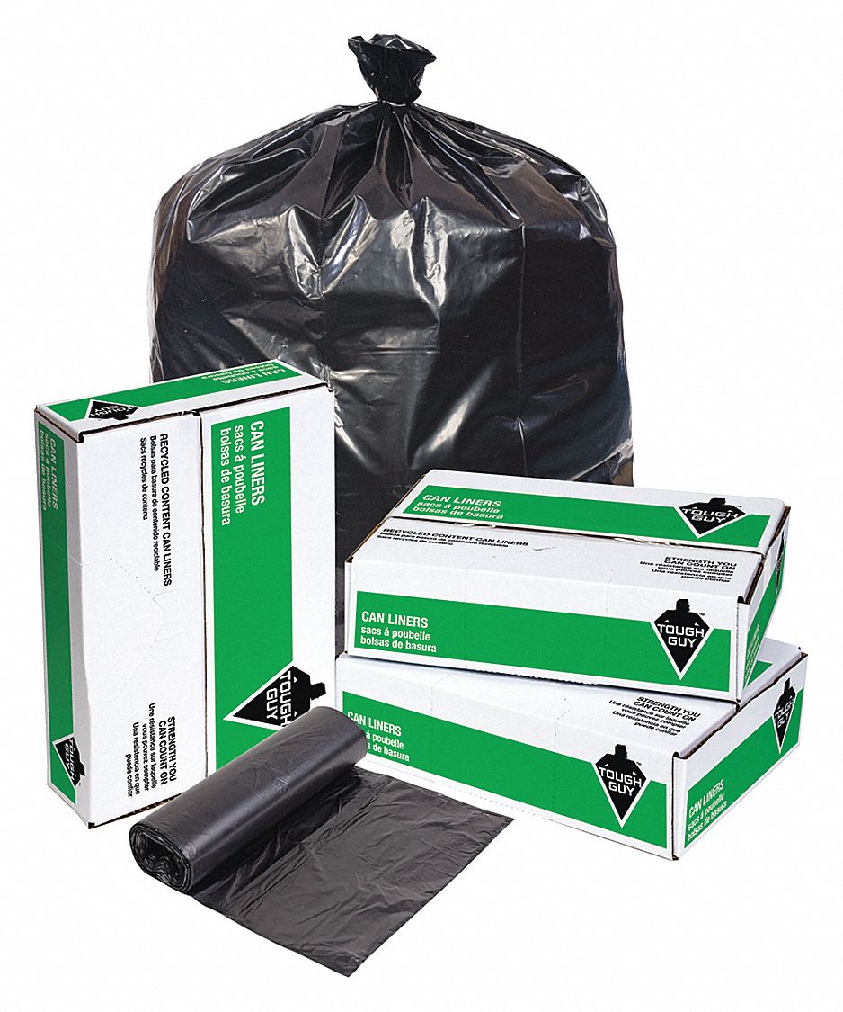 Tradineur - Pack de 15 bolsas de basura de plástico reciclado resistentes y  antigoteo para papeleras y cubos de basura (Negro, 5