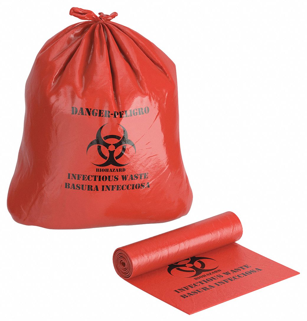 TOUGH GUY, 10 gal Capacity, 24 in Wd, Biohazard Bags 31DK8731DK87