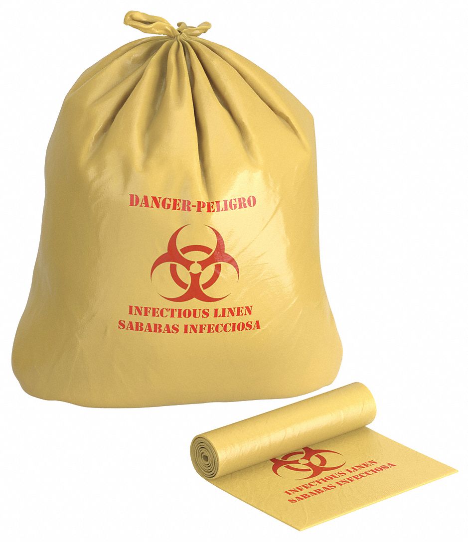 TOUGH GUY, 33 gal Capacity, 31 in Wd, Biohazard Bags 31DK9631DK96