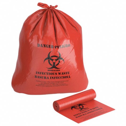 Tough Guy Biohazard Bags,33 gal.,Red,PK250 31DK88, 1 - Fred Meyer