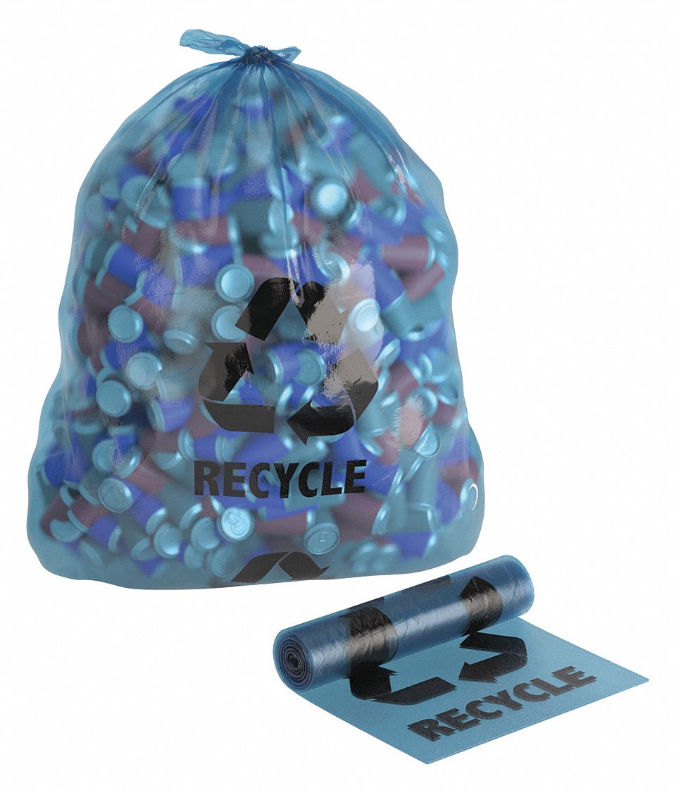 38 Gallon 1.2 Mil 30 X 46 Linear Low Density Blue Tint Recycling