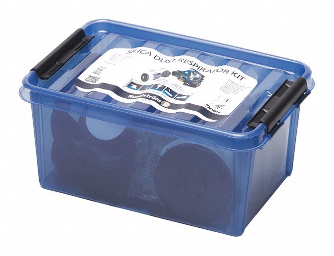 Full Face Respirator Kit: Silicone, Fixed, M Mask Size, Polyester Mesh, Cartridges Included, SR 200