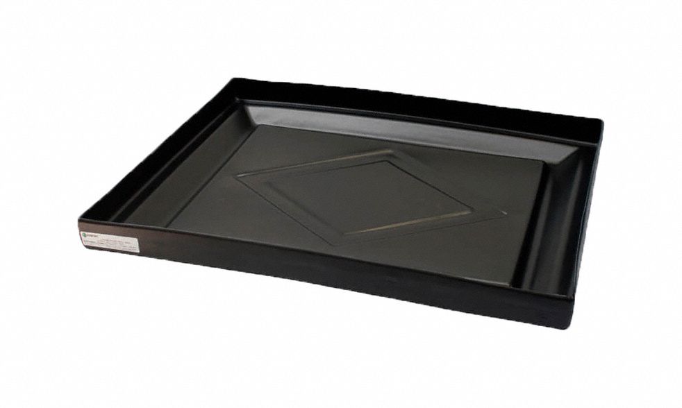 SPILL TRAY, ECONOMY, 2 DRUM, 31⅛ X 40 5/16 IN, 21.5 GALLON CAPACITY, BLACK