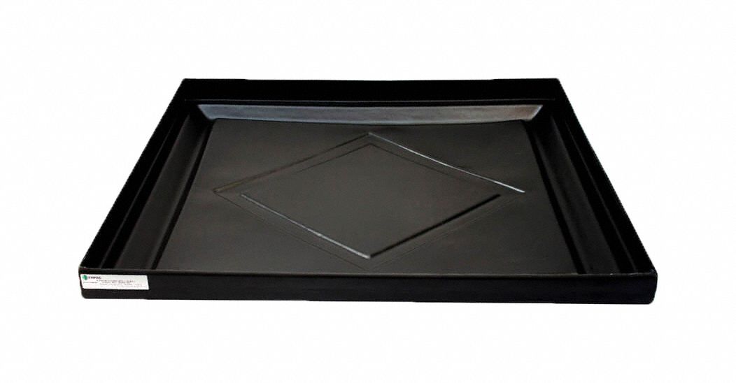 SPILL TRAY, ECONOMY, 4 DRUM, 42⅛ X 46 13/64 IN, 36 GALLON CAPACITY, BLACK